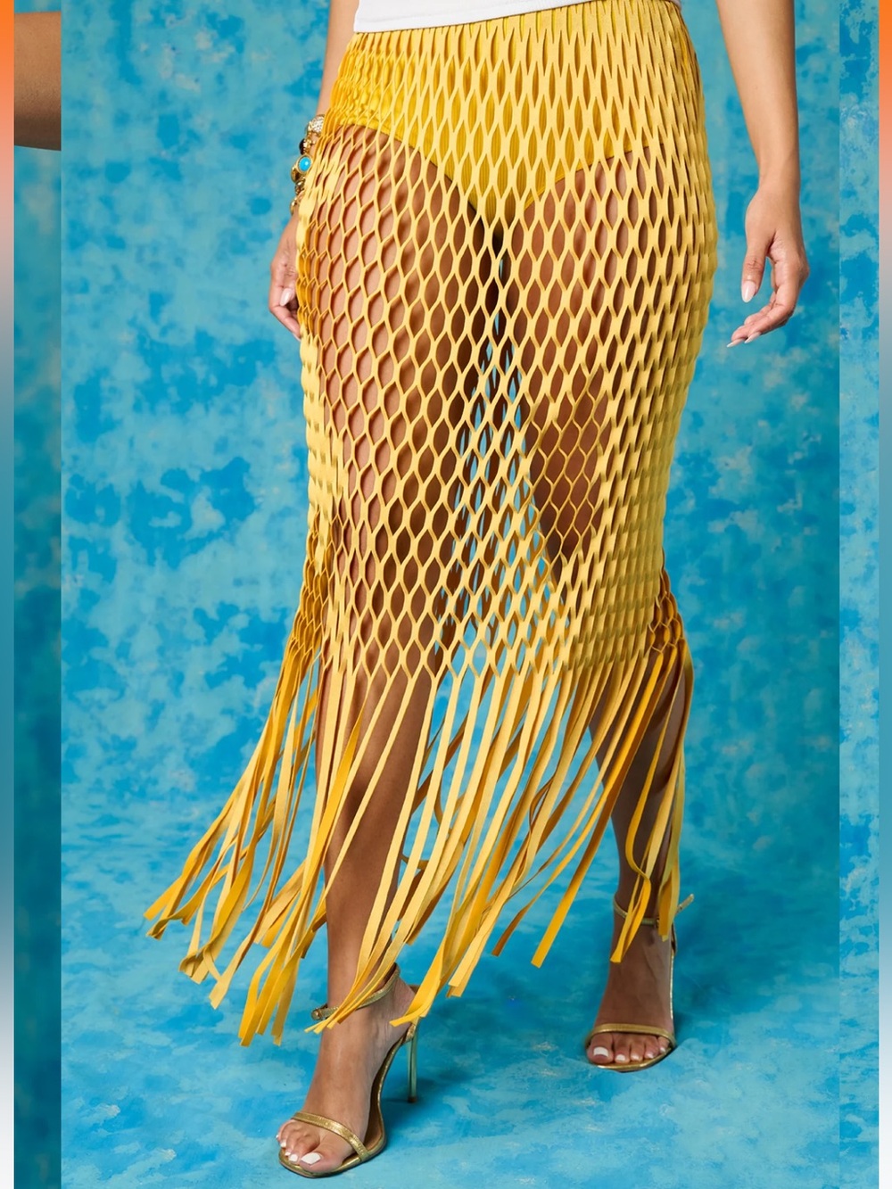 Kai Collective Faux Suede Laser Cut Skirt